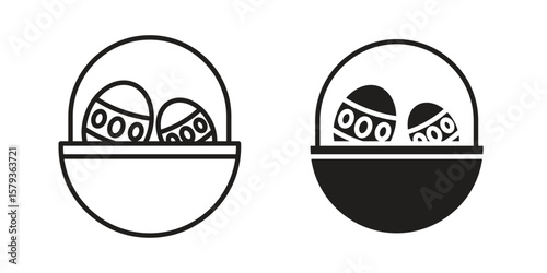 Easter eggs icons in trendy linear style vector. Vector illustration
