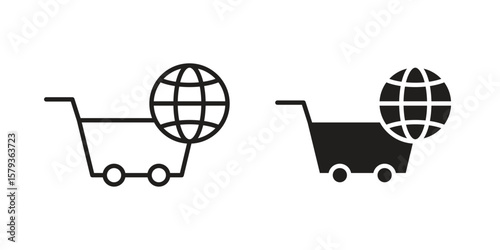 E commerce platform icons in trendy linear style vector. Vector illustration