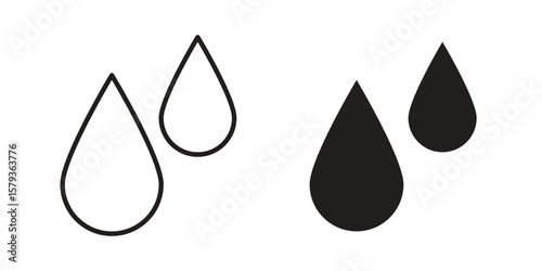 Drop icons in trendy linear style vector. Vector illustration
