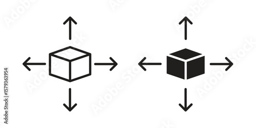 Distribution box icons in trendy linear style vector. Vector illustration