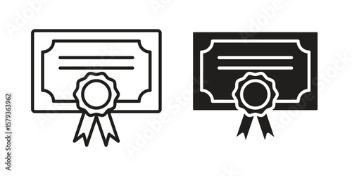 Diploma icons in trendy linear style vector. Vector illustration