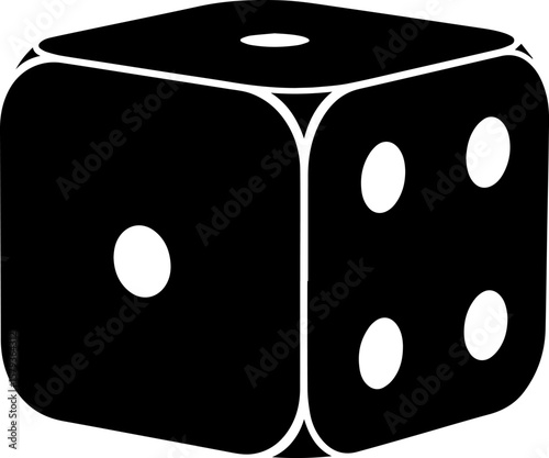Black Die with White Spots: One, Four, and One