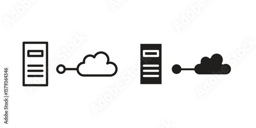 Data center icons in trendy linear style vector. Vector illustration