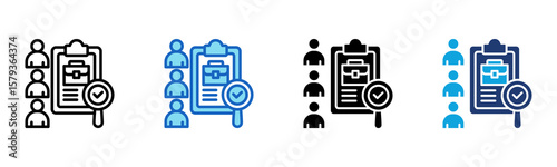Job Screening icon Multi Style Vector Illustration