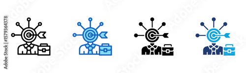 Headhunter Network icon Multi Style Vector Illustration