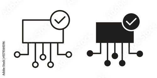 DOS icons in trendy linear style vector. Vector illustration