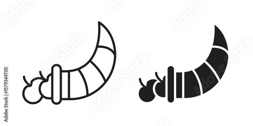 Cornucopia icons in trendy linear style vector. Vector illustration