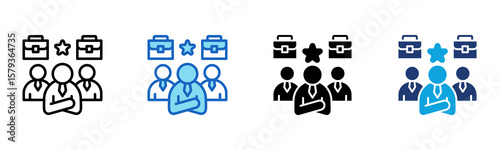Leadership Role icon Multi Style Vector Illustration