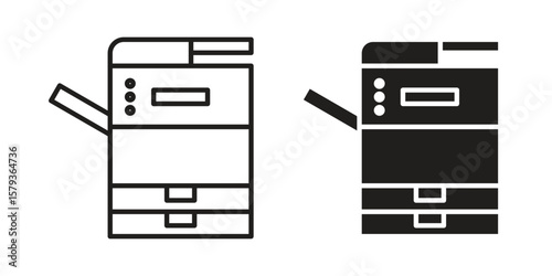 Copier icons in trendy linear style vector. Vector illustration