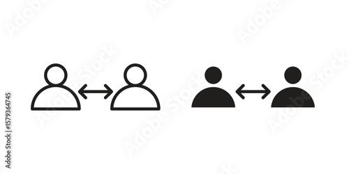 Coordinate icons in trendy linear style vector. Vector illustration