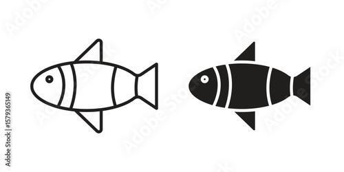 Clown fish icons in trendy linear style vector. Vector illustration