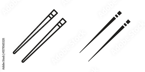 Chopsticks icons in trendy linear style vector. Vector illustration