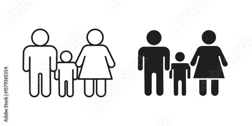 Child custody icons in trendy linear style vector. Vector illustration