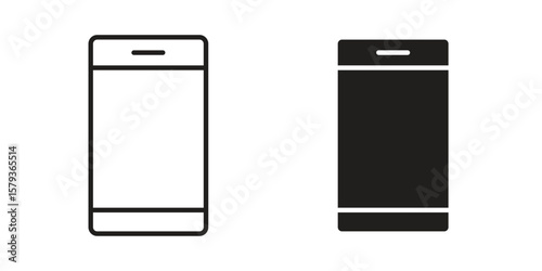 Cell phone icons in trendy linear style vector. Vector illustration