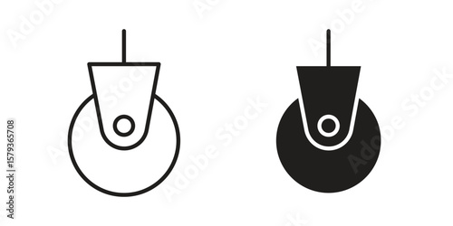 Cart trolley wheel icons in trendy linear style vector. Vector illustration