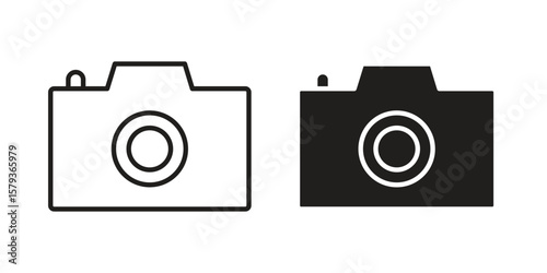 Camera icons in trendy linear style vector. Vector illustration