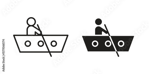 Boat race icons in trendy linear style vector. Vector illustration