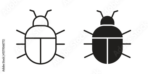 Bedbug icons in trendy linear style vector. Vector illustration