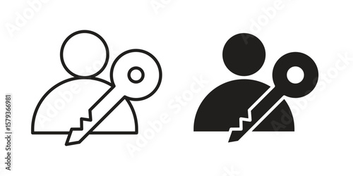 Authentication icons in trendy linear style vector. Vector illustration