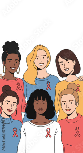 Diverse women united in health awareness supporting critical causes together
