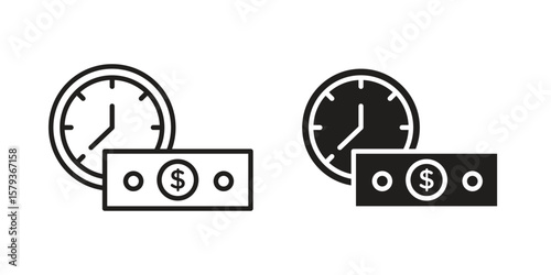 Annuity icons in trendy linear style vector. Vector illustration