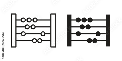 Abacus icons in trendy linear style vector. Vector illustration