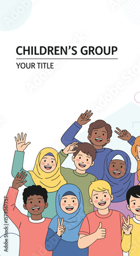 Diverse kids together in community a unified youth gathering event for everyone