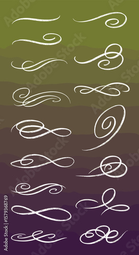 Elegant flourish designs for decorative text enhancements and artistic accents