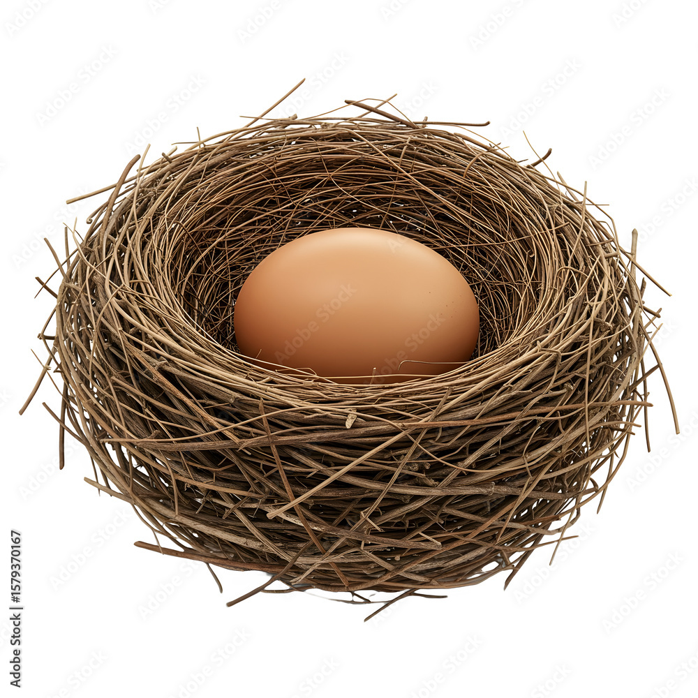 Obraz premium nest with eggs isolated on white background ,png