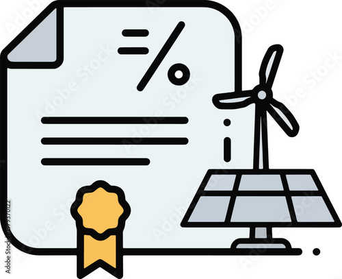 Renewable Energy Certificate Icon Graphic