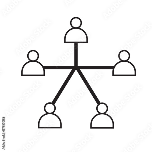 star topology, star network, networking and communication, business people in a circle