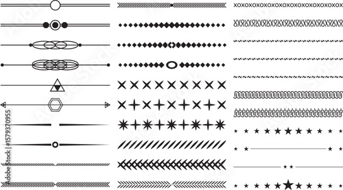 Text separator divider decoration set for elegant design