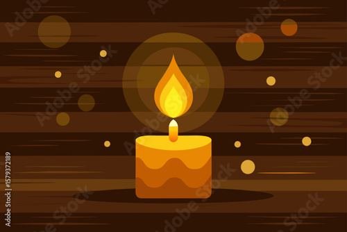 burning candle in the dark