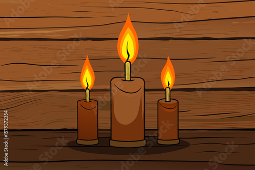 burning candle on a black background