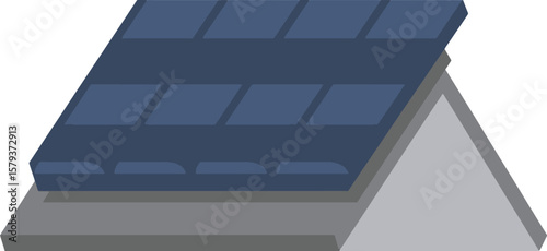 Modern House Rooftop Solar Panels Illustration