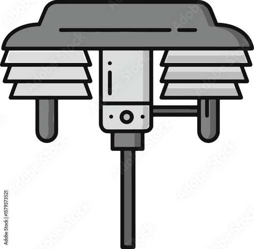 Modern Minimalist Gray Streetlamp Icon Design