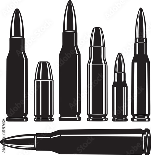 vector illustration of set of bullets