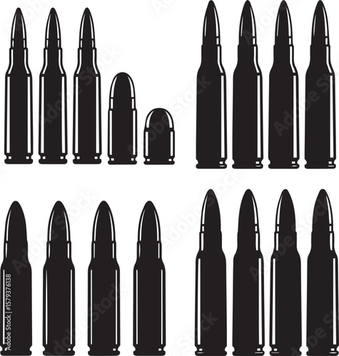 vector illustration of set of bullets