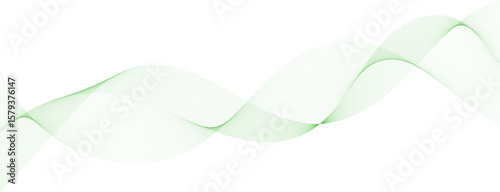 Abstract background, wavy abstract green lines in wave shape, data flow concept, white background 