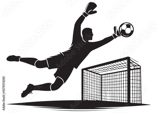 Soccer Goalkeeper Save: Game Winning Silhouette Art and Sportsmanship