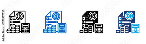 Financial Accounting icon Multi Style Vector Illustration