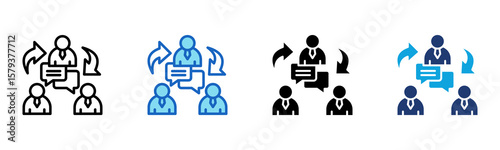 Internal Communication icon Multi Style Vector Illustration