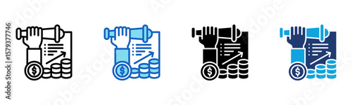 Financial Forecasting icon Multi Style Vector Illustration