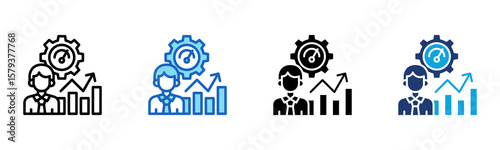 Performance Management icon Multi Style Vector Illustration