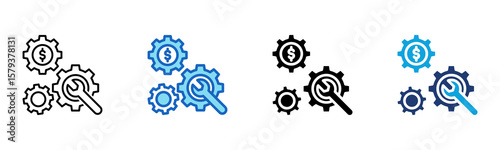 Fixed Cost icon Multi Style Vector Illustration