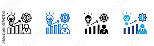 Business Development icon Multi Style Vector Illustration