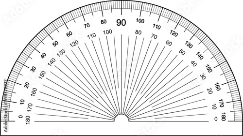 Protractor – Angle Measuring Tool Vector Illustration