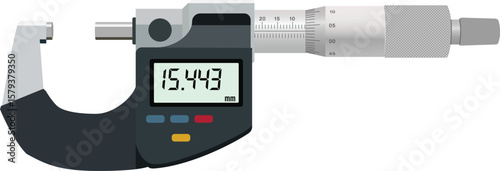 Digital Micrometer – Precision Measuring Tool Vector Illustration