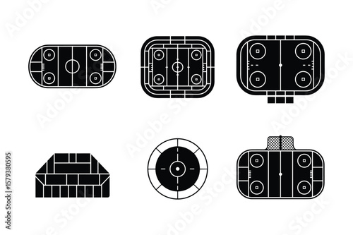Hockey rink variations and target symbol ice rink sports arena