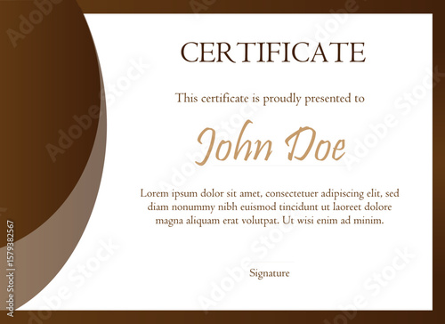 Elegant Brown and White Certificate Template for Awards, Appreciation, or Recognition Events